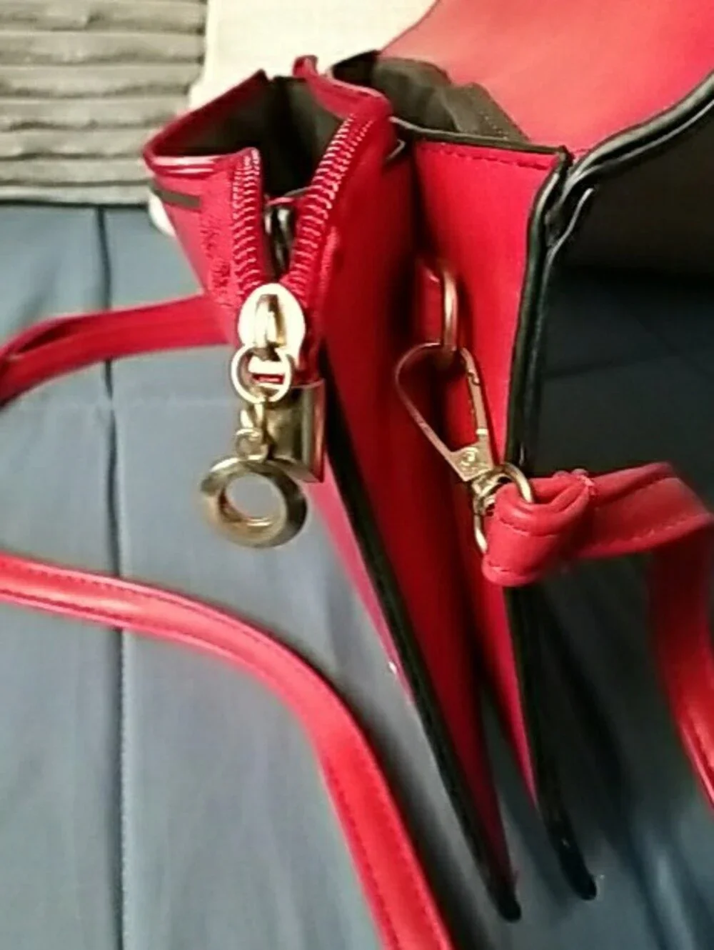 Macy's Red Studded Wristlet Clutch